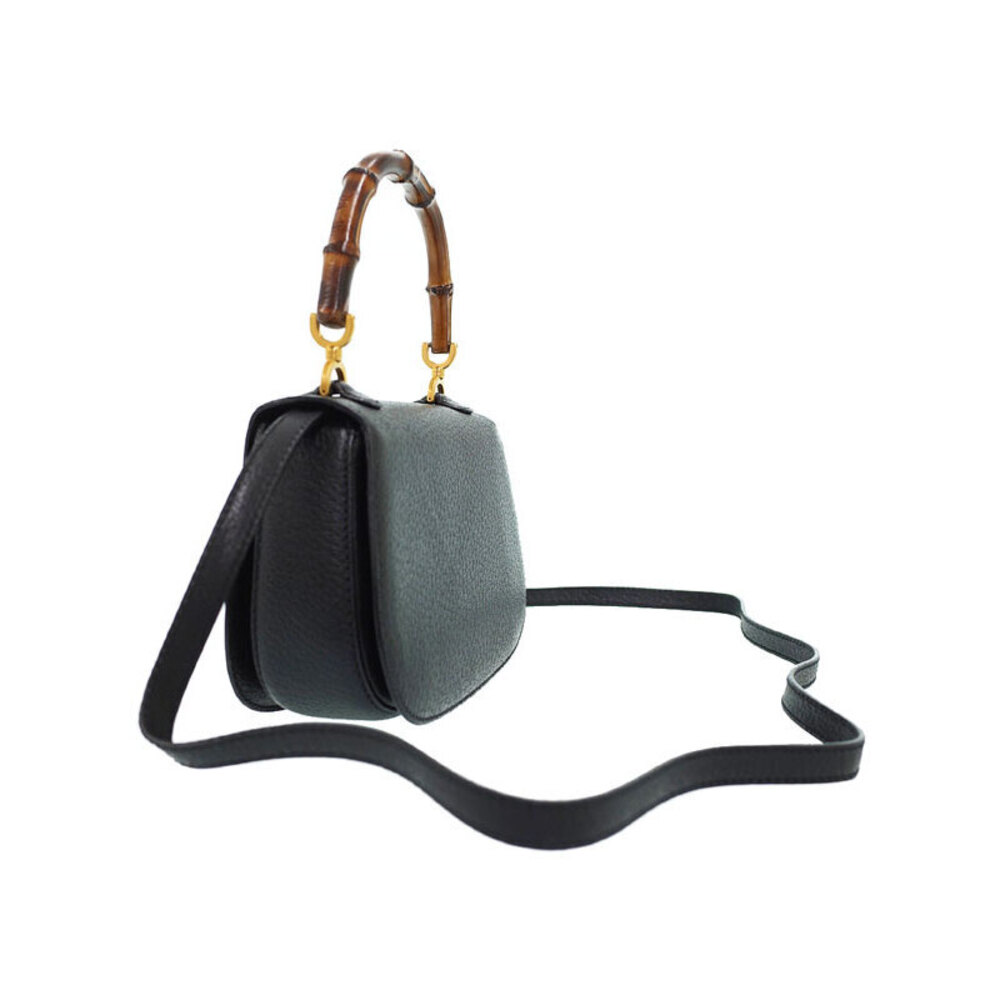 Gucci Top Handbag Leather Bag Handle Shoulder Bamboo